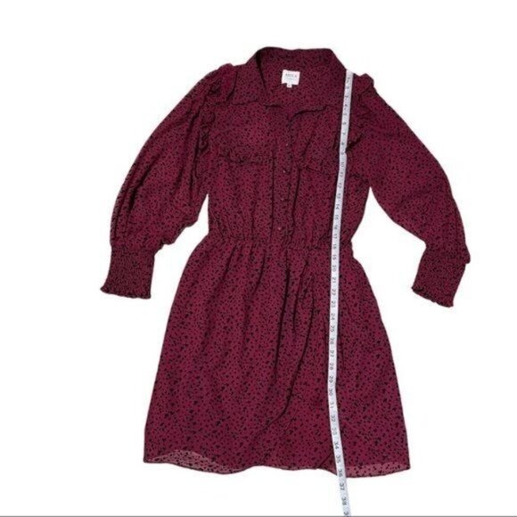 MISA Los Angeles Yolanda Dress Size M | Like New | Red Velvet Burntout - Picture 5 of 10